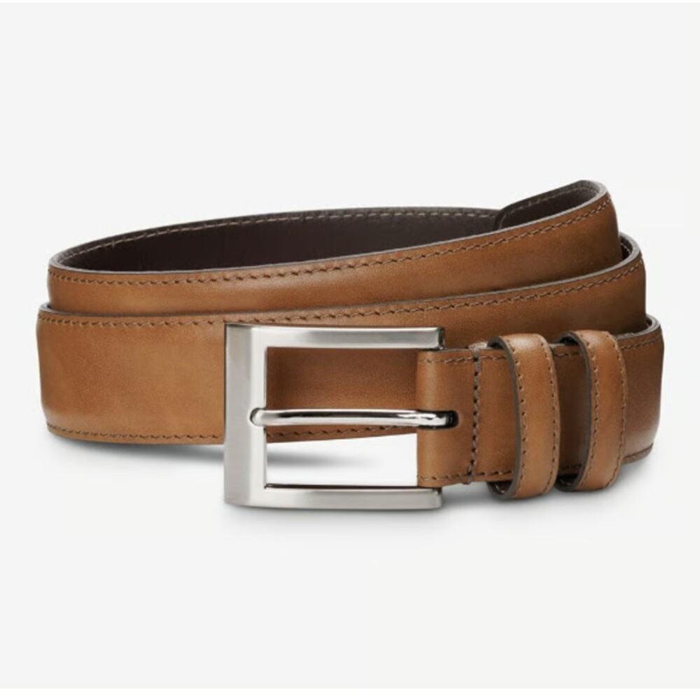 Allen Edmonds Men's Dark Walnut Leather Wide Basic Dress Belt Size 44